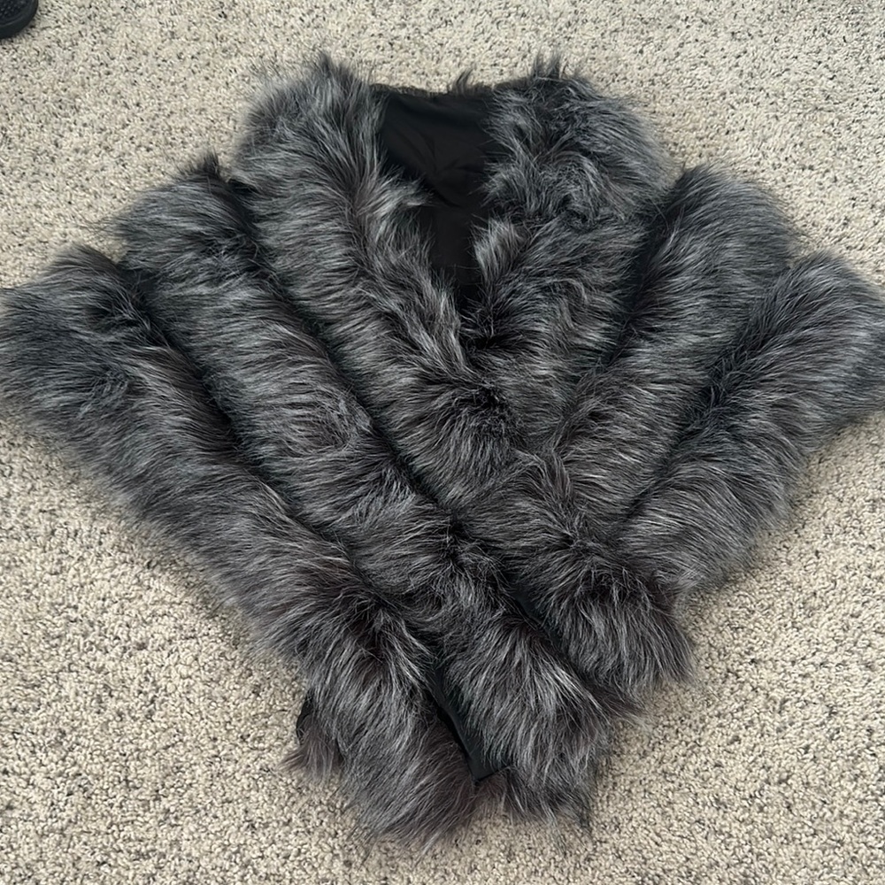 SHEIN Gray Teddy Jacket Luxurious Faux Fur